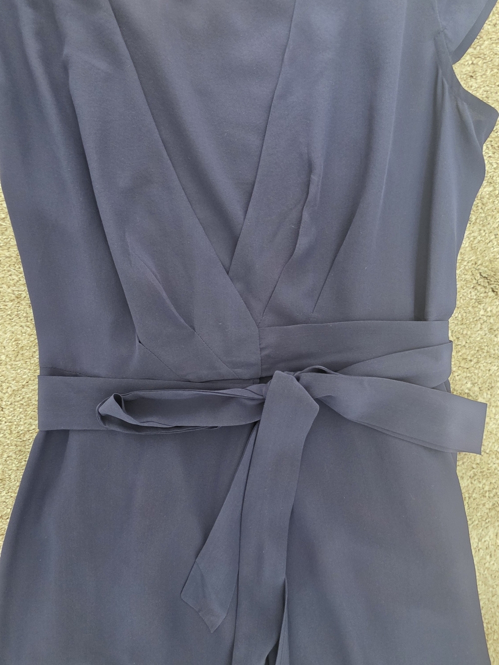 LilySilk Navy Silk Wrap Dress Sz 2 Mulberry Silk Quiet Luxury Coastal Chic - Picture 9 of 12